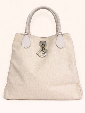 Christian Dior Diorissimo Trotter Canvas Tote Bag Cream Charm